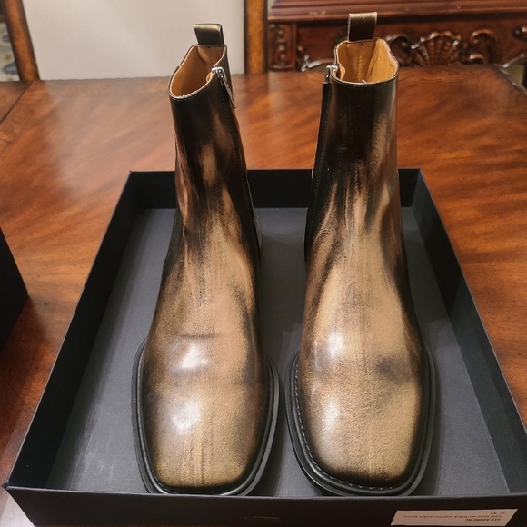 Roberto Cavalli Men's Half Boot in Brush Off Metalux Size 43 - Picture 1 of 4